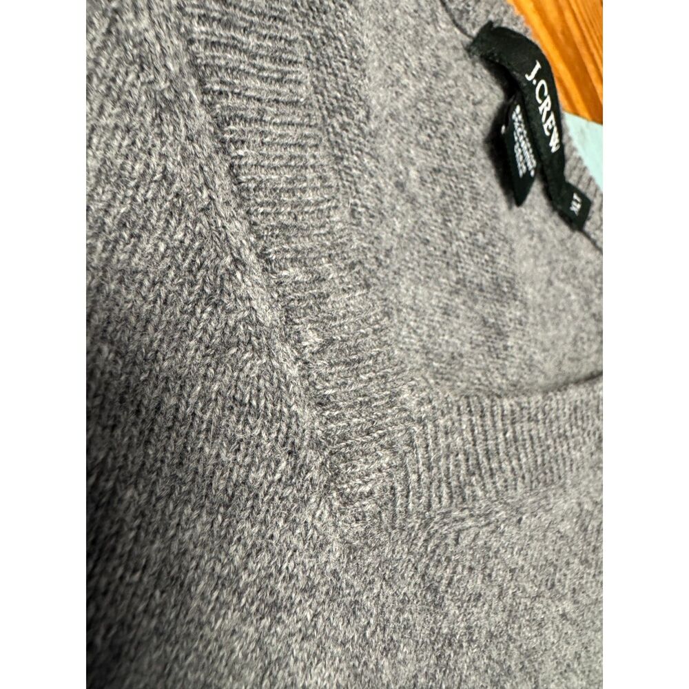 J.Crew Gray Cotton Cashmere V Neck Women’s Sweater XLT Lightweight Knit - Picture 5 of 7